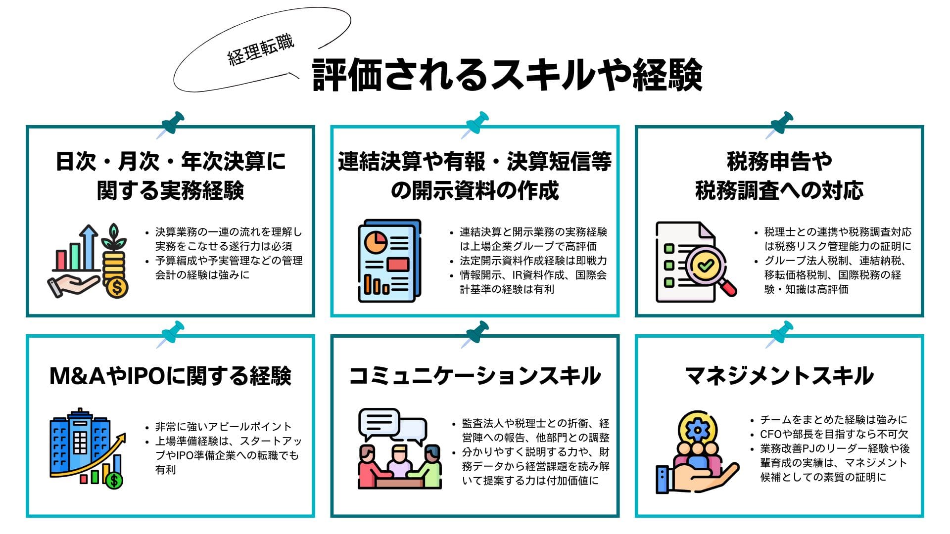経理が転職で評価されるスキルや経験