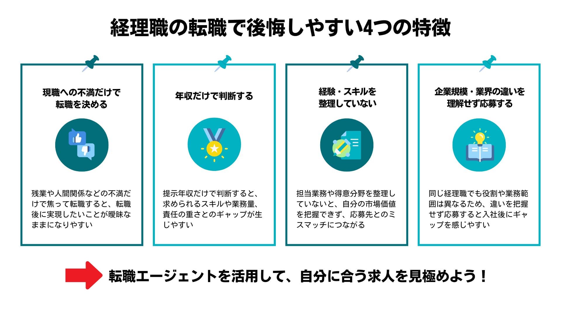 経理職の転職で後悔しやすい人の4つの特徴